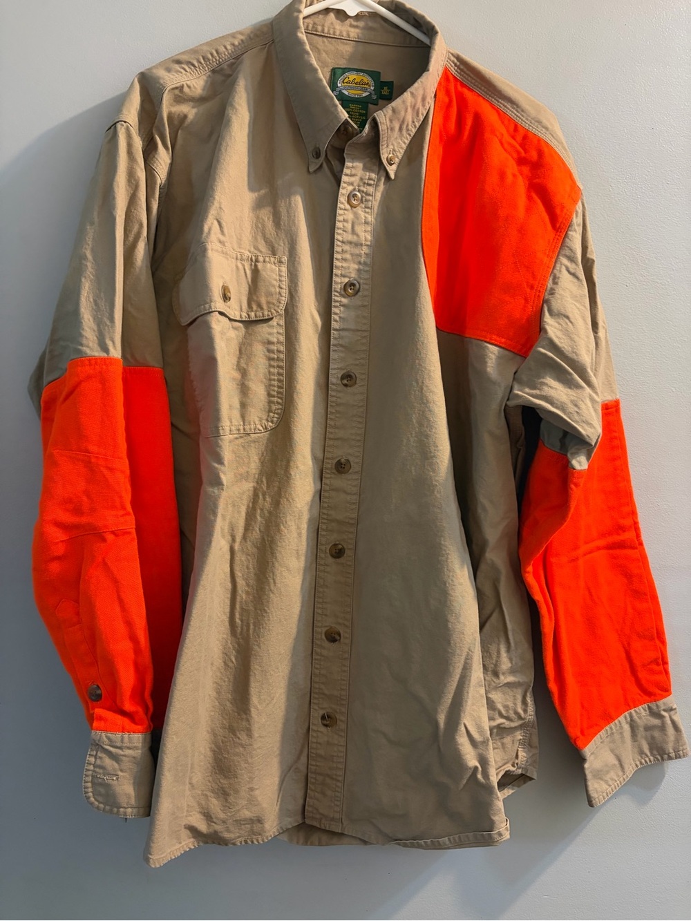 Cabela's Beige and Orange Field Jacket Shirt